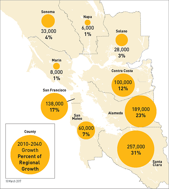 MAP 4.2 Household growth by county.